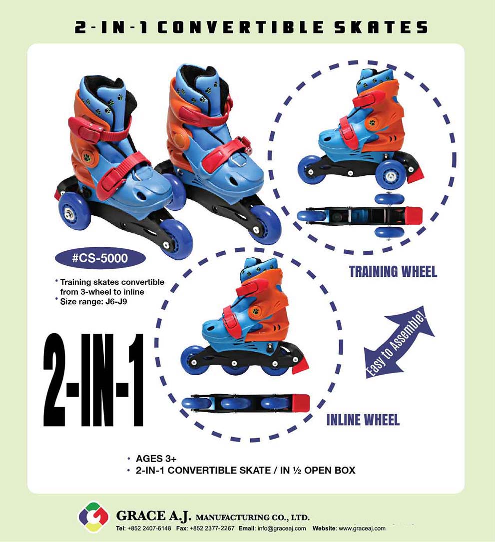 2in1 Convertible Inline Roller Skates for Kids